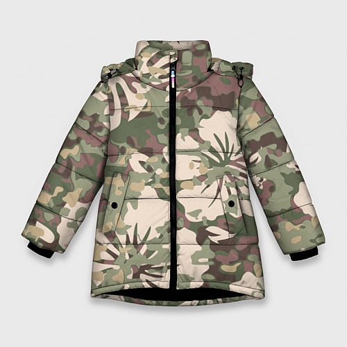 Зимняя куртка для девочки Камуфляж / 3D-Черный – фото 1