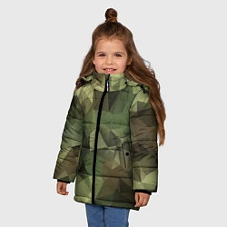 Куртка зимняя для девочки Полигональный камуфляж, цвет: 3D-светло-серый — фото 2