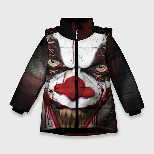 Зимняя куртка для девочки Зомби клоун / 3D-Черный – фото 1
