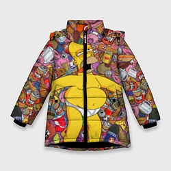 Куртка зимняя для девочки Рай Гомера, цвет: 3D-черный