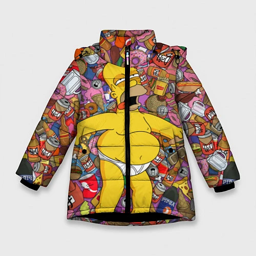 Зимняя куртка для девочки Рай Гомера / 3D-Черный – фото 1