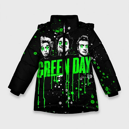 Зимняя куртка для девочки Green Day: Acid Colour / 3D-Черный – фото 1