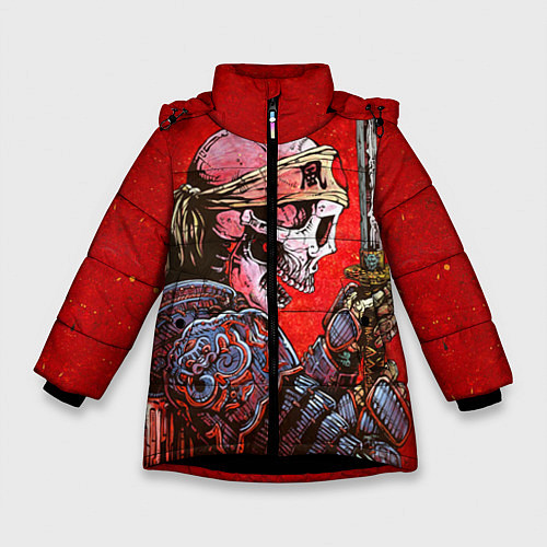 Зимняя куртка для девочки Череп / 3D-Черный – фото 1