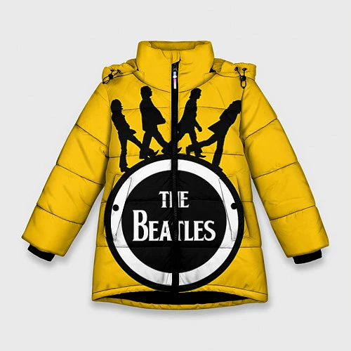 Зимняя куртка для девочки The Beatles: Yellow Vinyl / 3D-Черный – фото 1