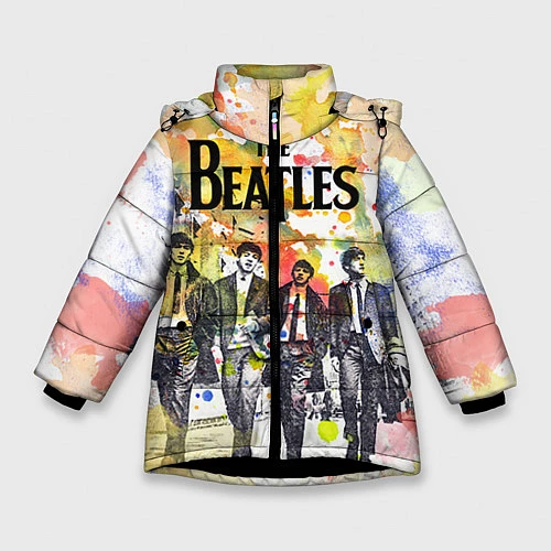Зимняя куртка для девочки The Beatles: Colour Spray / 3D-Черный – фото 1