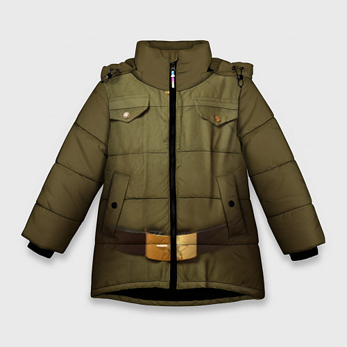 Зимняя куртка для девочки Униформа солдата / 3D-Черный – фото 1