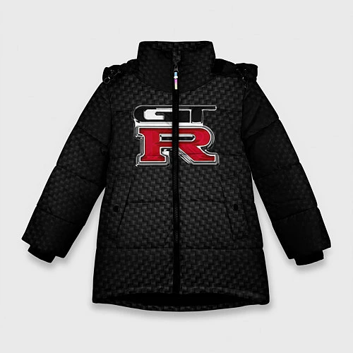 Зимняя куртка для девочки Nissan GTR / 3D-Черный – фото 1