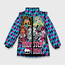 Куртка зимняя для девочки Monster High, цвет: 3D-черный