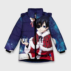Куртка зимняя для девочки Аниме, цвет: 3D-черный