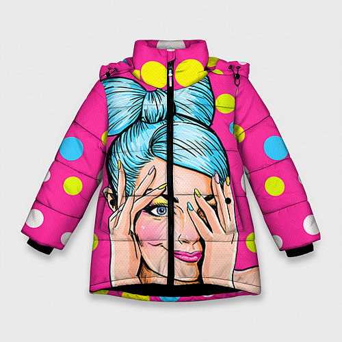 Зимняя куртка для девочки POP ART / 3D-Черный – фото 1