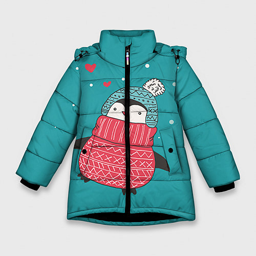 Зимняя куртка для девочки Пингвинчик / 3D-Черный – фото 1