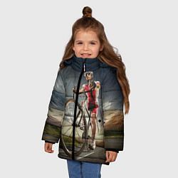 Куртка зимняя для девочки Велогонщик, цвет: 3D-светло-серый — фото 2