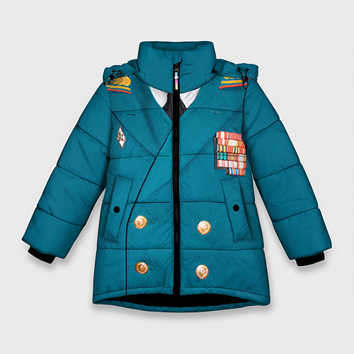 Зимняя куртка для девочки Китель / 3D-Черный – фото 1