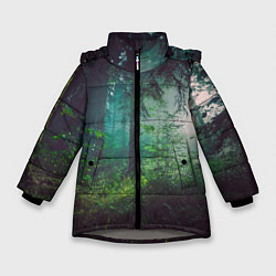Куртка зимняя для девочки Таинственный лес, цвет: 3D-светло-серый