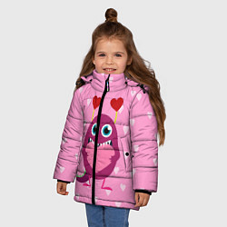 Куртка зимняя для девочки Чудик с сердцем, цвет: 3D-черный — фото 2
