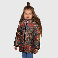 Куртка зимняя для девочки Модный ковер, цвет: 3D-черный — фото 2