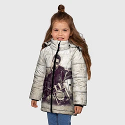 Куртка зимняя для девочки Сталин байкер, цвет: 3D-черный — фото 2