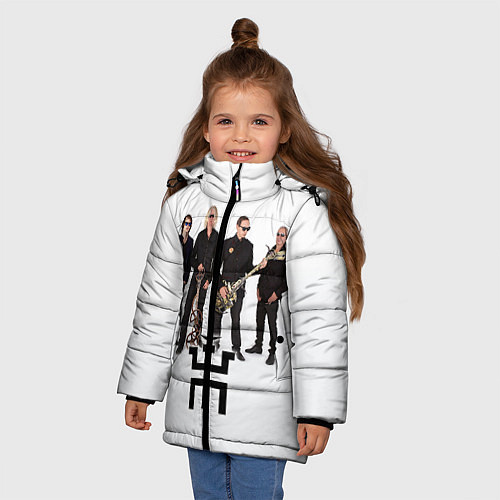 Зимняя куртка для девочки Группа Пикник / 3D-Светло-серый – фото 3