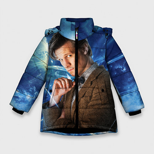 Зимняя куртка для девочки 11th Doctor Who / 3D-Черный – фото 1