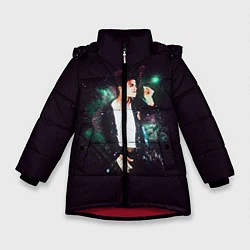 Куртка зимняя для девочки Michael Jackson, цвет: 3D-красный