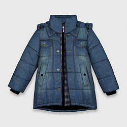 Куртка зимняя для девочки Джинсовка, цвет: 3D-черный