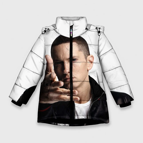Зимняя куртка для девочки Eminem / 3D-Черный – фото 1