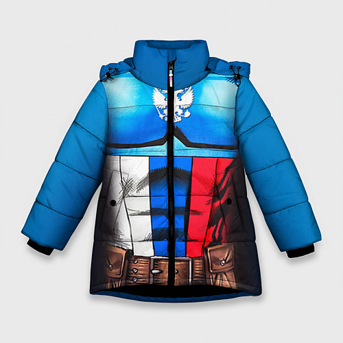 Зимняя куртка для девочки Капитан Россия / 3D-Черный – фото 1