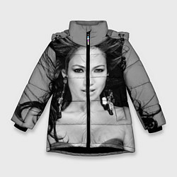 Куртка зимняя для девочки Дженнифер Лопез, цвет: 3D-черный