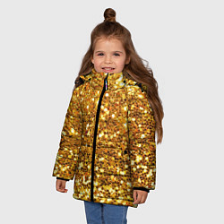 Куртка зимняя для девочки Золотое мерцание, цвет: 3D-красный — фото 2