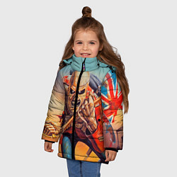 Куртка зимняя для девочки Iron Maiden: Crash arrow, цвет: 3D-светло-серый — фото 2