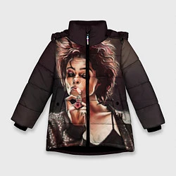 Куртка зимняя для девочки Марла с сигаретой, цвет: 3D-черный
