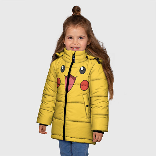 Зимняя куртка для девочки Пикачу / 3D-Красный – фото 3