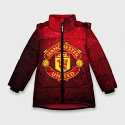 Куртка зимняя для девочки Манчестер Юнайтед, цвет: 3D-красный
