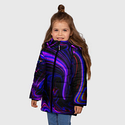 Куртка зимняя для девочки Цветные разводы, цвет: 3D-красный — фото 2
