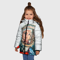Куртка зимняя для девочки Гагарин в полете, цвет: 3D-светло-серый — фото 2