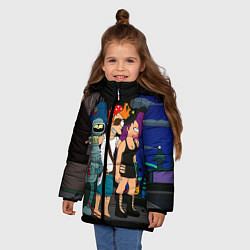 Куртка зимняя для девочки Футурама пати, цвет: 3D-светло-серый — фото 2