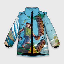 Куртка зимняя для девочки Minecraft Woodcutter, цвет: 3D-черный