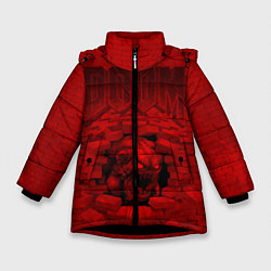 Куртка зимняя для девочки DOOM: Monster, цвет: 3D-черный