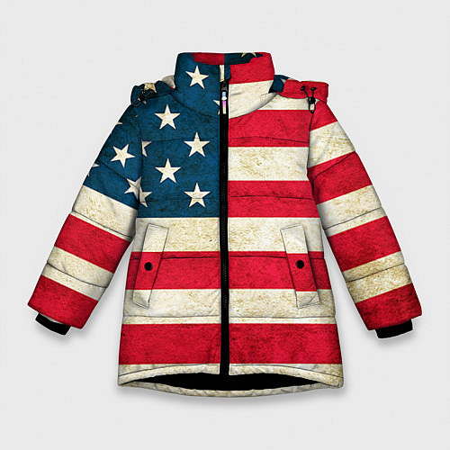 Зимняя куртка для девочки США / 3D-Черный – фото 1