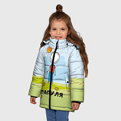 Куртка зимняя для девочки Папуля, цвет: 3D-черный — фото 2