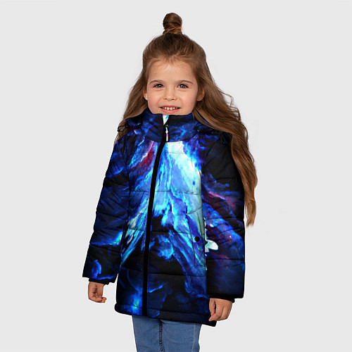 Зимняя куртка для девочки Космос / 3D-Красный – фото 3