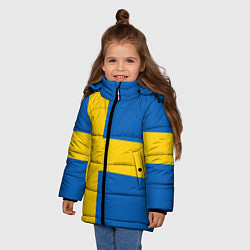 Куртка зимняя для девочки Швеция, цвет: 3D-черный — фото 2