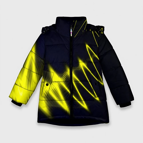 Зимняя куртка для девочки Молния / 3D-Черный – фото 1