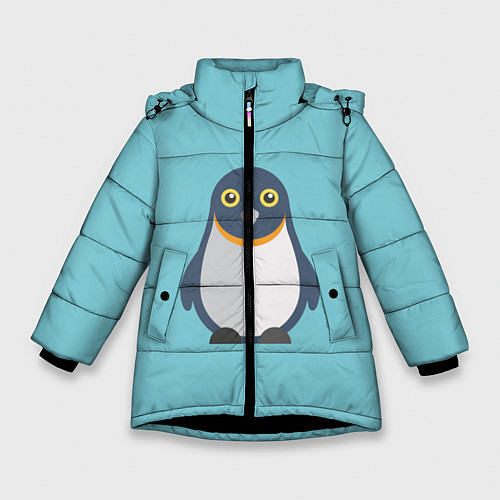 Зимняя куртка для девочки Пингвин / 3D-Черный – фото 1
