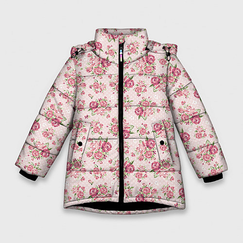 Зимняя куртка для девочки Fashion sweet flower / 3D-Черный – фото 1