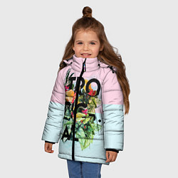 Куртка зимняя для девочки Tropical Art, цвет: 3D-черный — фото 2
