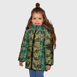 Куртка зимняя для девочки Крокодил, цвет: 3D-черный — фото 2