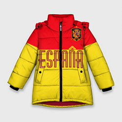 Куртка зимняя для девочки Сборная Испании: Евро 2016, цвет: 3D-красный