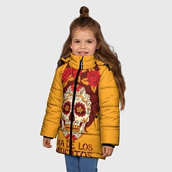 Куртка зимняя для девочки Мексиканский череп, цвет: 3D-красный — фото 2