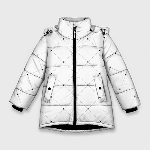 Зимняя куртка для девочки Точечный узор! / 3D-Черный – фото 1